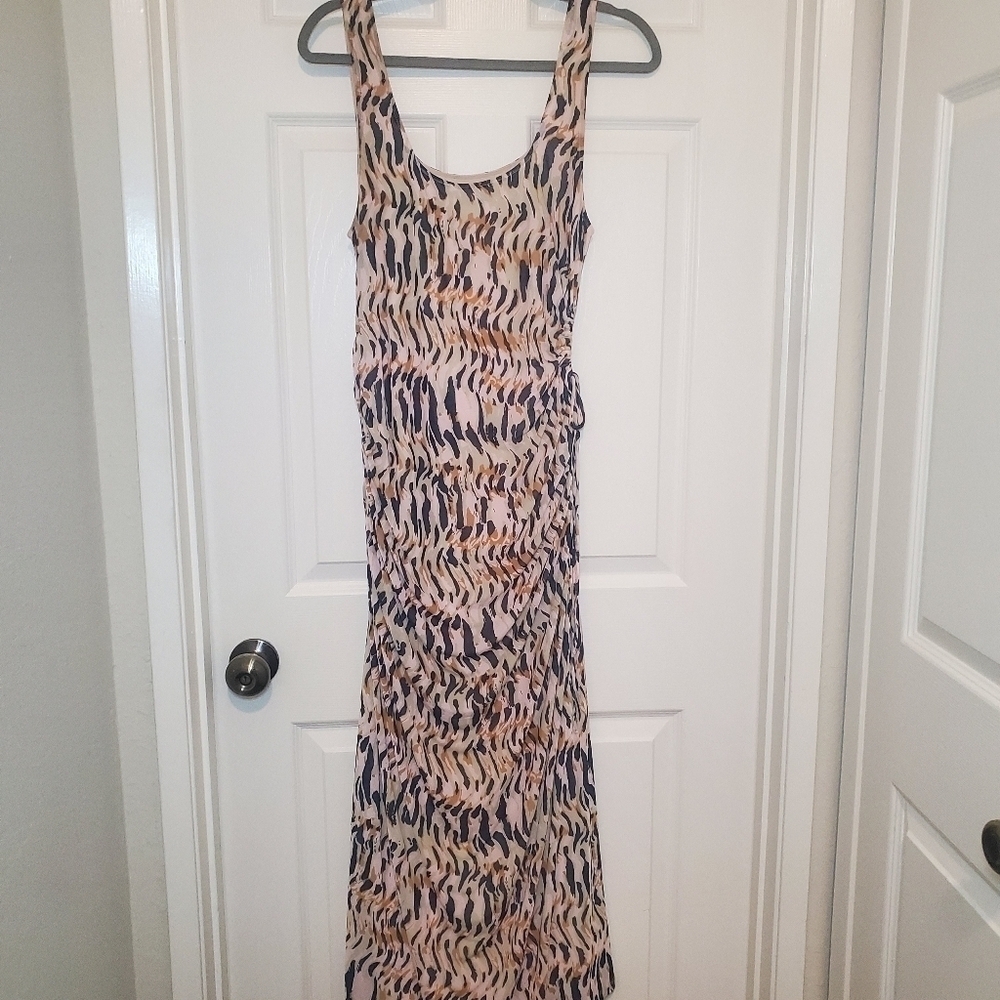 House Of Harlow 1960 Women’s Sleeveless Side Cutout Ruched Maxi Dress L